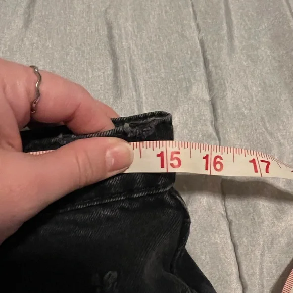 Free People We The Free Black Distressed Denim High Rise Jeans - Picture 5 of 8